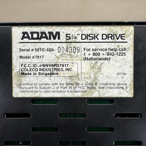 Coleco Adam 5 1/4" Disk Drive Model 7817 With Power Supply & Floppy’s Tested - Picture 9 of 16